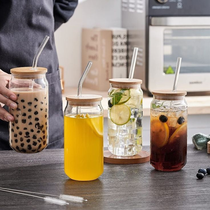 Gobelet verre & couvercle bambou 500ML