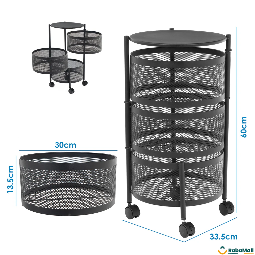 Étagère rotative multifonctionnelle à 3 niveaux