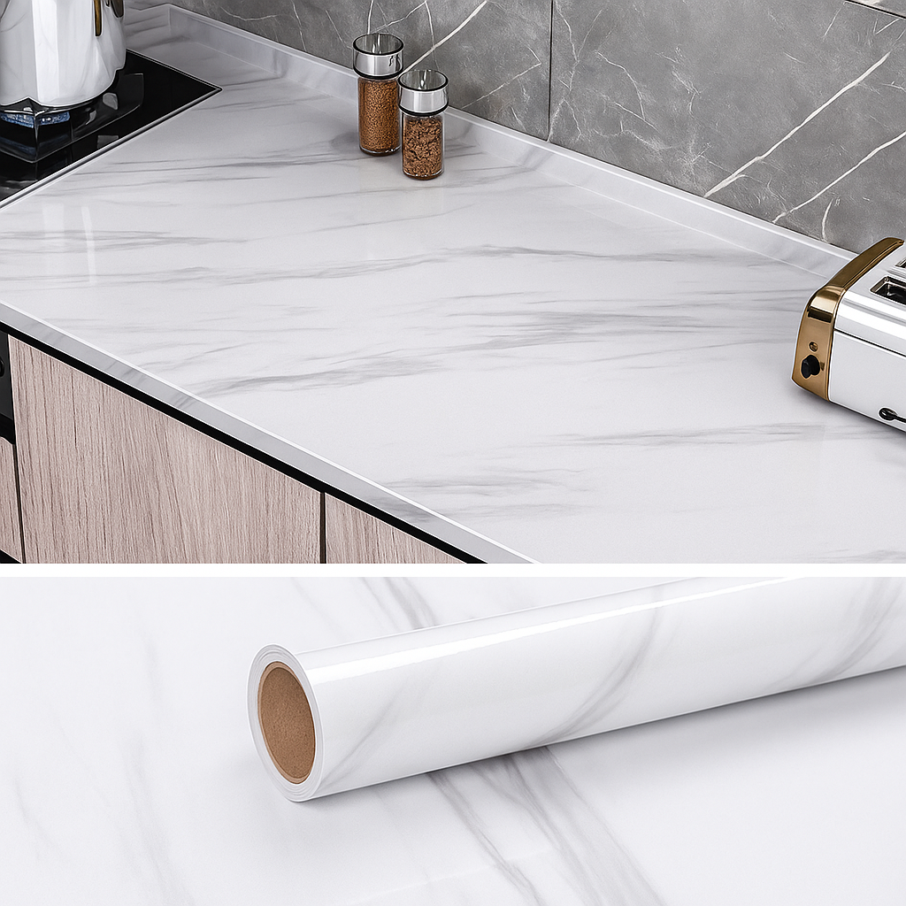 ✨ Papier Marbre Autocollant – Transforme ta Cuisine en 5 Minutes