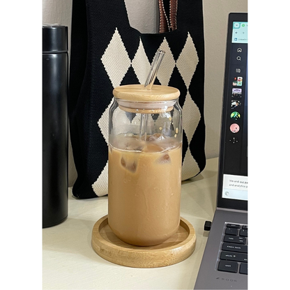 Gobelet verre & couvercle bambou 500ML
