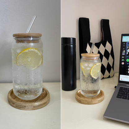 Gobelet verre & couvercle bambou 500ML