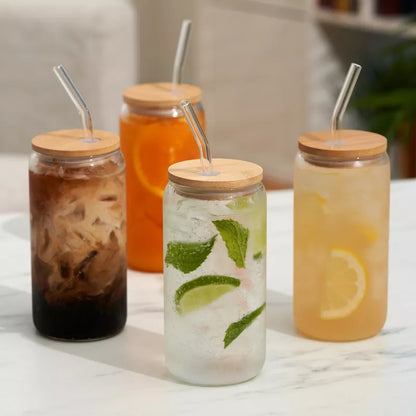 Gobelet verre & couvercle bambou 500ML
